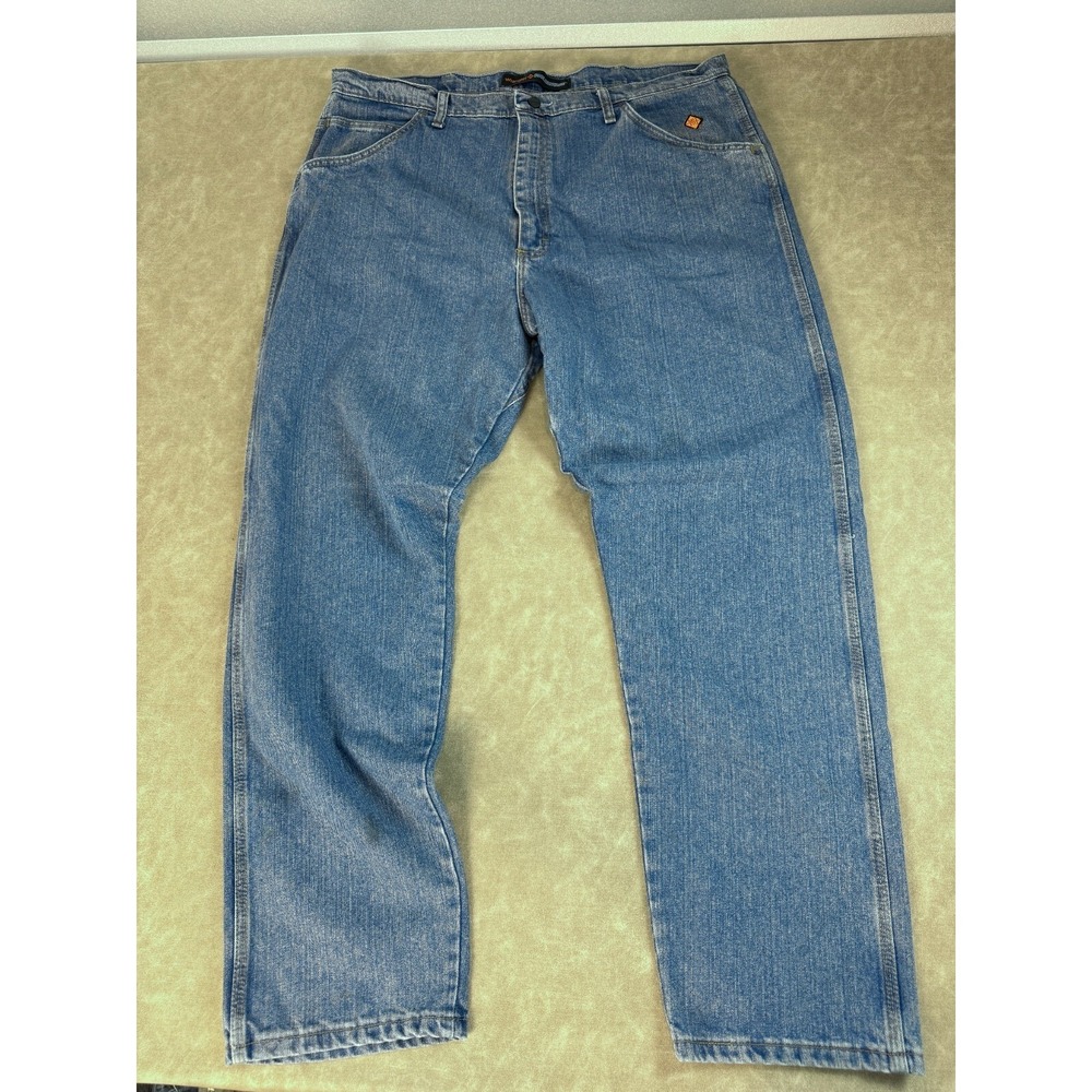 Wrangler FR Cool Vantage Men Cat2 2112 Straight High Rise Blue Denim Jeans 40x32